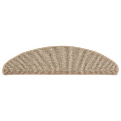 Tapis d'escalier auto-adhésifs 15 pcs Beige foncé 65x21x4 cm 