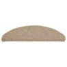 Tapis d'escalier auto-adhésifs 15 pcs Beige foncé 65x21x4 cm 