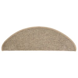 Tapis d'escalier auto-adhésifs 15 pcs Beige foncé 65x21x4 cm 