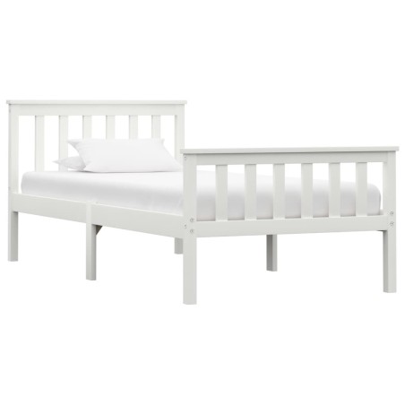 Cadre de lit sans matelas blanc bois de pin massif 100x200 cm 