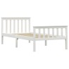 Cadre de lit sans matelas blanc bois de pin massif 100x200 cm 