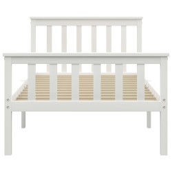 Cadre de lit sans matelas blanc bois de pin massif 100x200 cm 