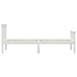Cadre de lit sans matelas blanc bois de pin massif 100x200 cm 
