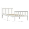Cadre de lit sans matelas blanc bois de pin massif 100x200 cm 