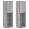 Meubles TV avec lumières LED 2 pcs sonoma gris 30,5x30x102 cm 