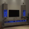 Meubles TV avec lumières LED 2 pcs sonoma gris 30,5x30x102 cm 