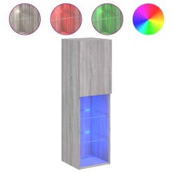 Meubles TV avec lumières LED 2 pcs sonoma gris 30,5x30x102 cm 