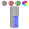 Meubles TV avec lumières LED 2 pcs sonoma gris 30,5x30x102 cm 