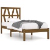 Cadre de lit sans matelas marron miel bois massif 100x200 cm 