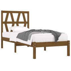 Cadre de lit sans matelas marron miel bois massif 100x200 cm 