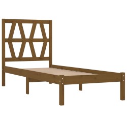 Cadre de lit sans matelas marron miel bois massif 100x200 cm 