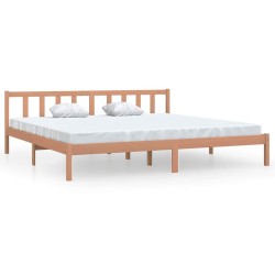 Cadre de lit sans matelas marron miel bois massif 200x200 cm 