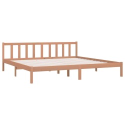 Cadre de lit sans matelas marron miel bois massif 200x200 cm 