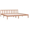 Cadre de lit sans matelas marron miel bois massif 200x200 cm 