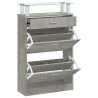 Armoire à chaussures Gris béton 63x24x104 cm Bois d'ingénierie 