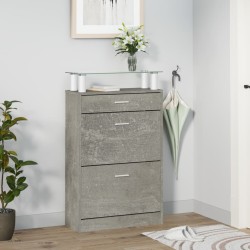 Armoire à chaussures Gris béton 63x24x104 cm Bois d'ingénierie 