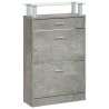Armoire à chaussures Gris béton 63x24x104 cm Bois d'ingénierie 