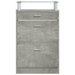 Armoire à chaussures Gris béton 63x24x104 cm Bois d'ingénierie 