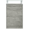 Armoire à chaussures Gris béton 63x24x104 cm Bois d'ingénierie 