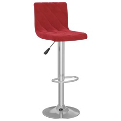 Tabourets de bar lot de 2 rouge bordeaux velours 