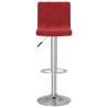 Tabourets de bar lot de 2 rouge bordeaux velours 