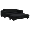 Canapé avec repose-pied pour enfants noir 100x50x30 cm 