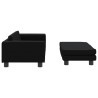 Canapé avec repose-pied pour enfants noir 100x50x30 cm 