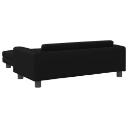 Canapé avec repose-pied pour enfants noir 100x50x30 cm 