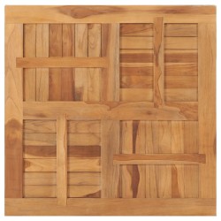 Dessus de table Bois de teck solide Carré 80x80x2,5 cm 