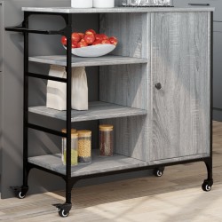 Chariot de cuisine sonoma gris 87,5x38,5x84,5cm bois ingénierie 