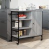 Chariot de cuisine sonoma gris 87,5x38,5x84,5cm bois ingénierie 