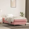 Matelas de lit à ressorts ensachés rose 80x220x20 cm velours 