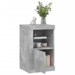 Armoires latérales et lumières LED 2 pcs gris béton 