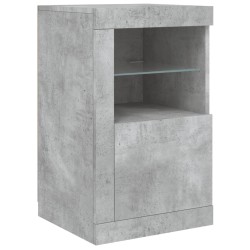 Armoires latérales et lumières LED 2 pcs gris béton 