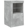 Armoires latérales et lumières LED 2 pcs gris béton 