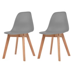 Chaises à manger lot de 2 Gris Plastique 