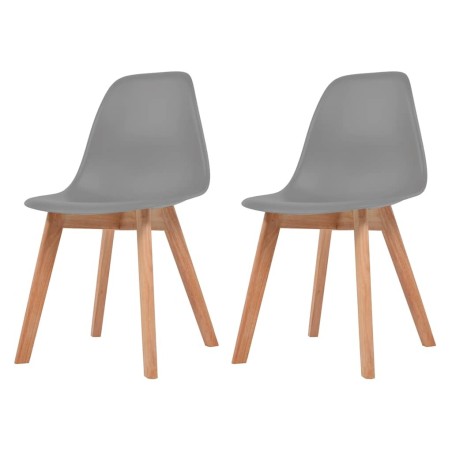 Chaises à manger lot de 2 Gris Plastique 
