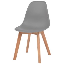 Chaises à manger lot de 2 Gris Plastique 