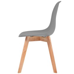 Chaises à manger lot de 2 Gris Plastique 