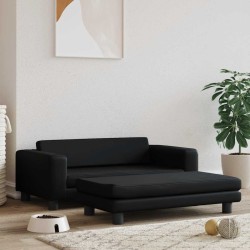 Lit pour chien avec extension noir 100x50x30 cm similicuir 