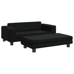 Lit pour chien avec extension noir 100x50x30 cm similicuir 