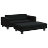 Lit pour chien avec extension noir 100x50x30 cm similicuir 