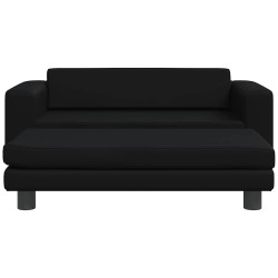 Lit pour chien avec extension noir 100x50x30 cm similicuir 