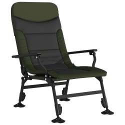 Chaise de pêche avec accoudoir pliable vert 
