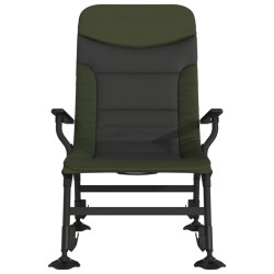 Chaise de pêche avec accoudoir pliable vert 