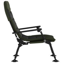 Chaise de pêche avec accoudoir pliable vert 