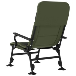 Chaise de pêche avec accoudoir pliable vert 