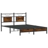 Cadre de lit sans matelas chêne fumé 150x200 cm bois ingénierie 