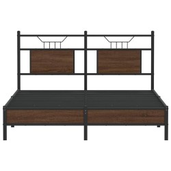 Cadre de lit sans matelas chêne marron 150x200 cm 