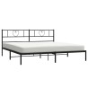 Cadre de lit métal sans matelas avec tête de lit noir 183x213cm 